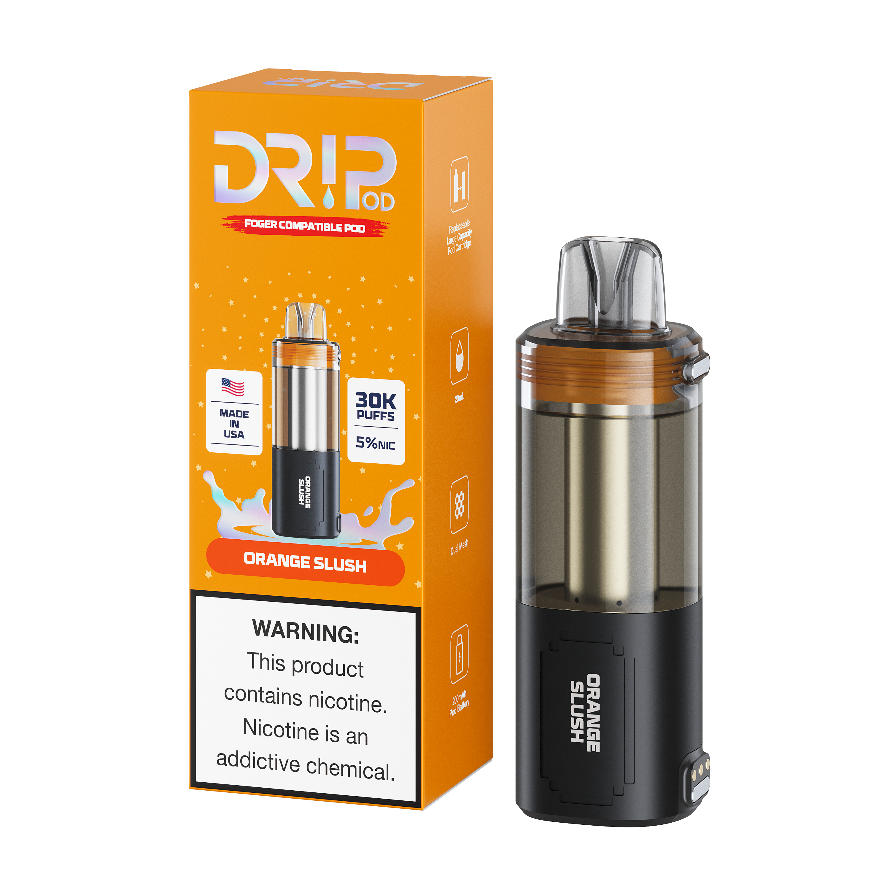 Dr!p Pod Orange Slush Replacement Pod (Foger Compatible)