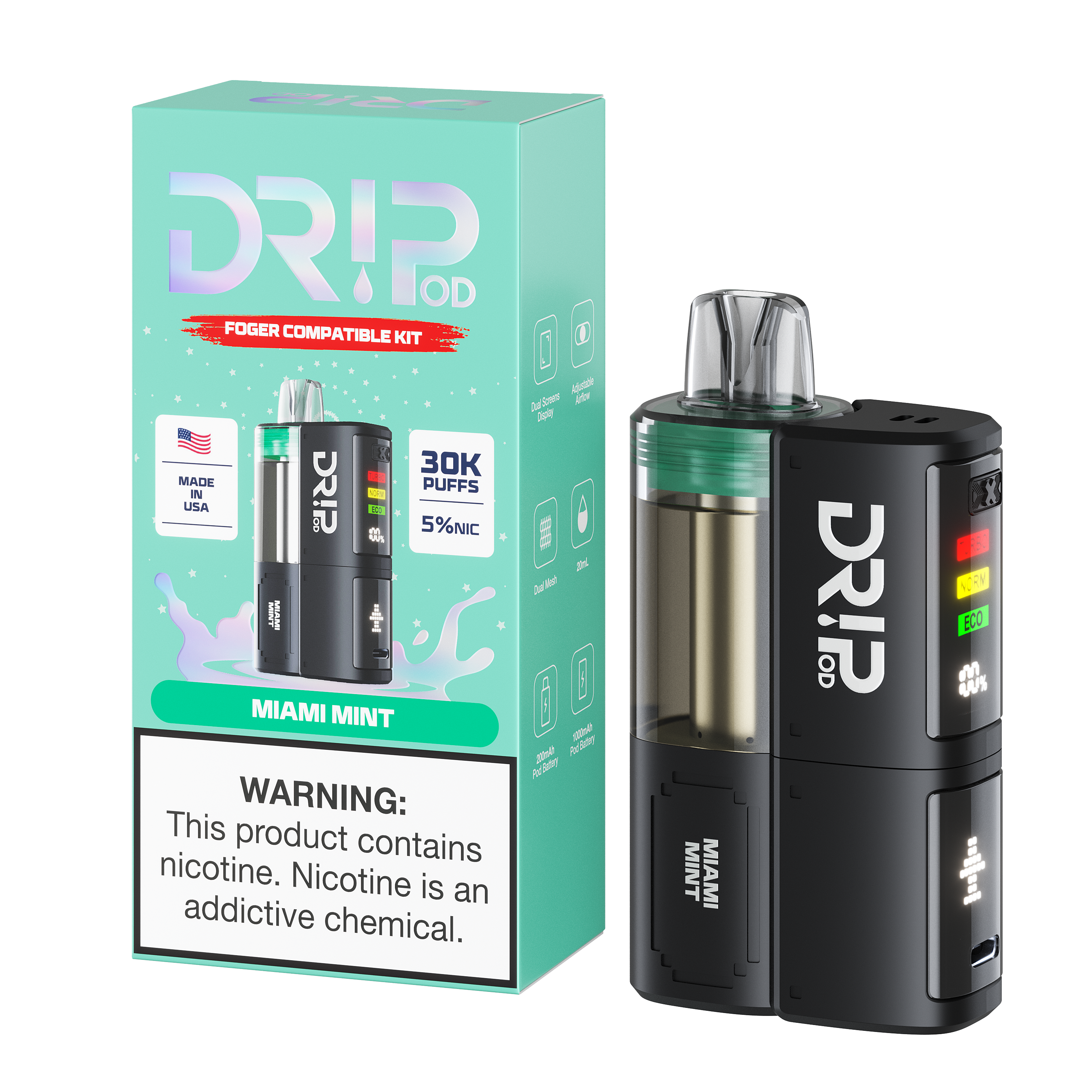 Dr!p Pod Miami Mint Starter Kit (Foger Compatible)