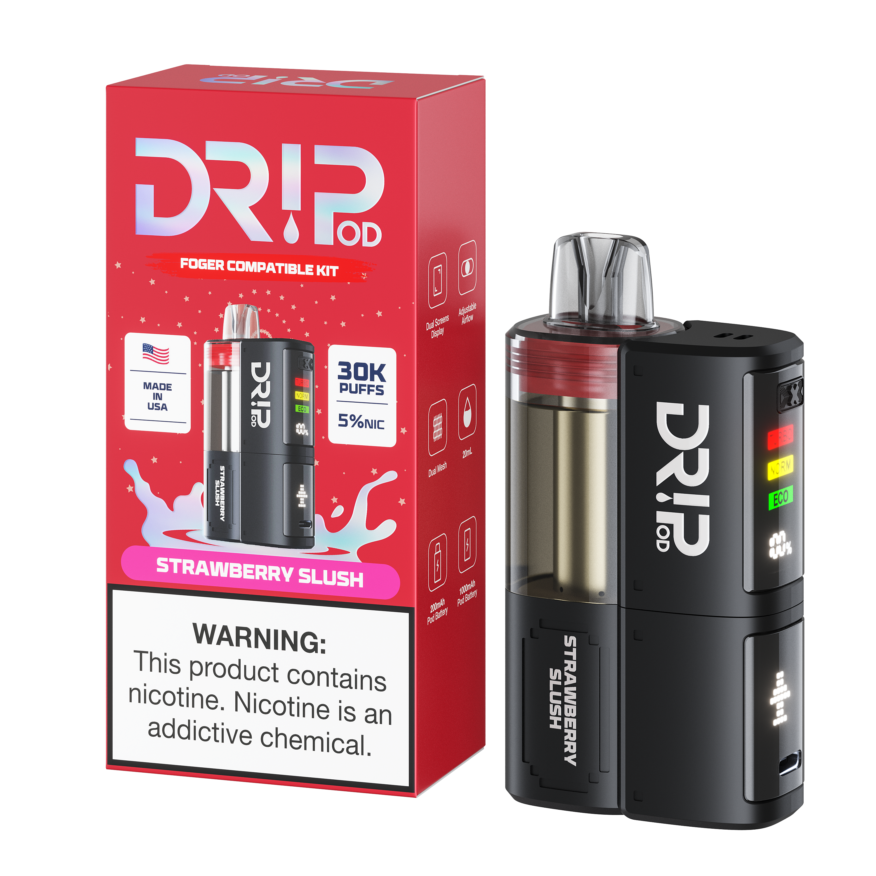 Dr!p Pod Strawberry Slush Starter Kit (Foger Compatible)