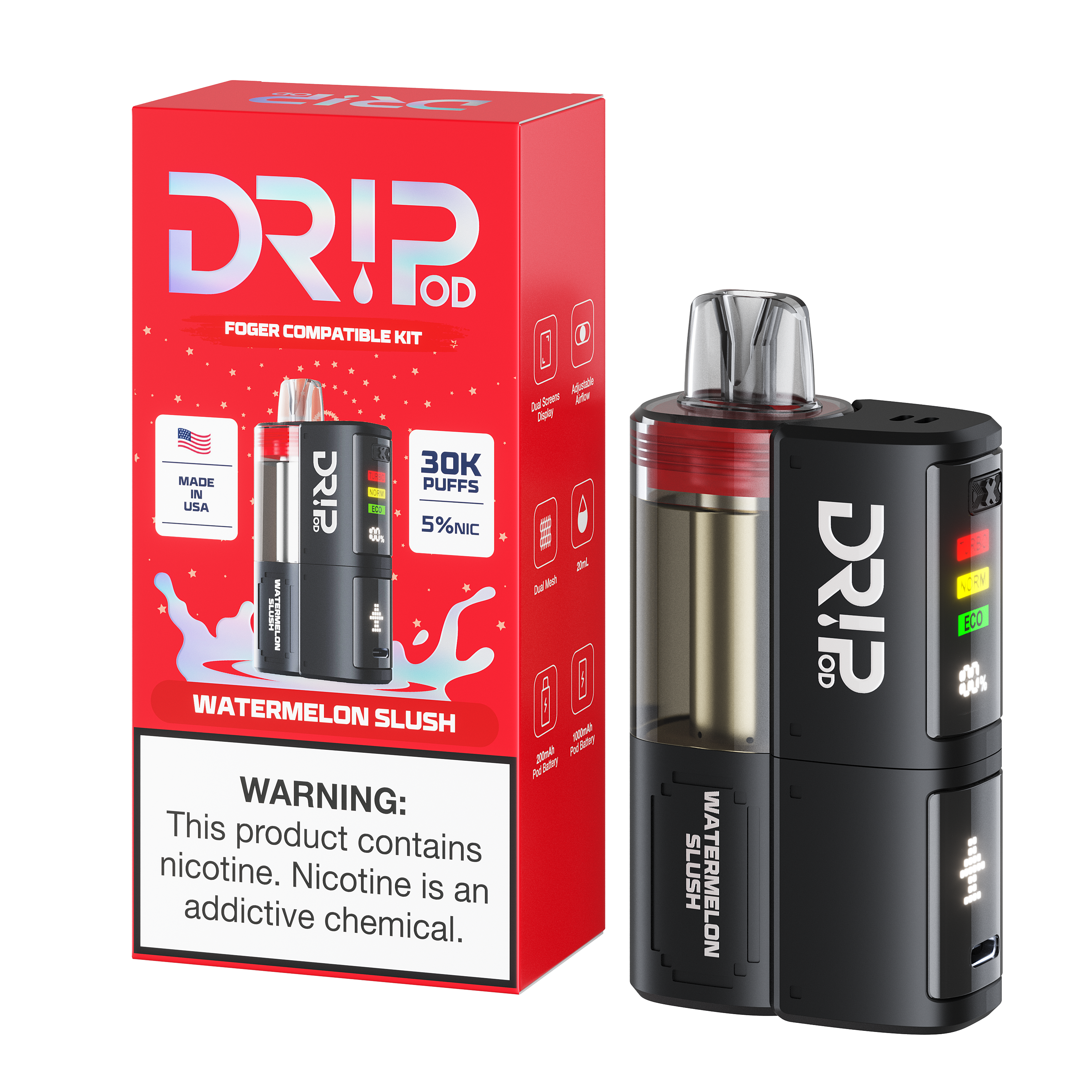 Dr!p Pod Watermelon Slush Starter Kit (Foger Compatible)